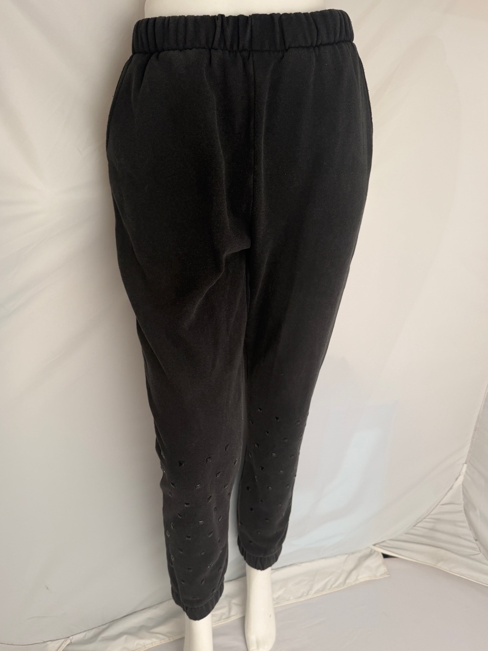 Vintage Havana washed black studded jogger pants L